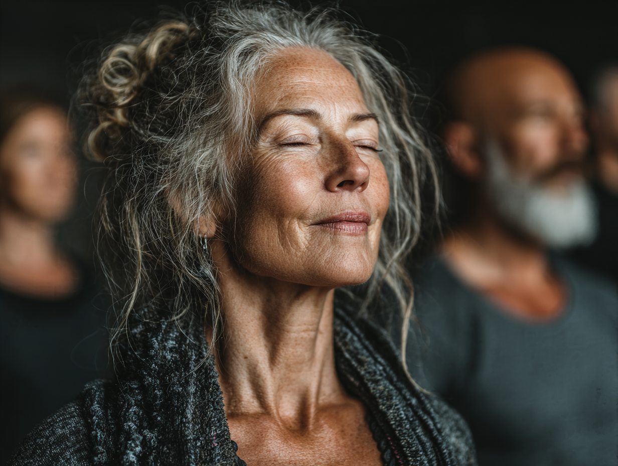 Активні люди старшого віку читають корисні статті про здоров'я